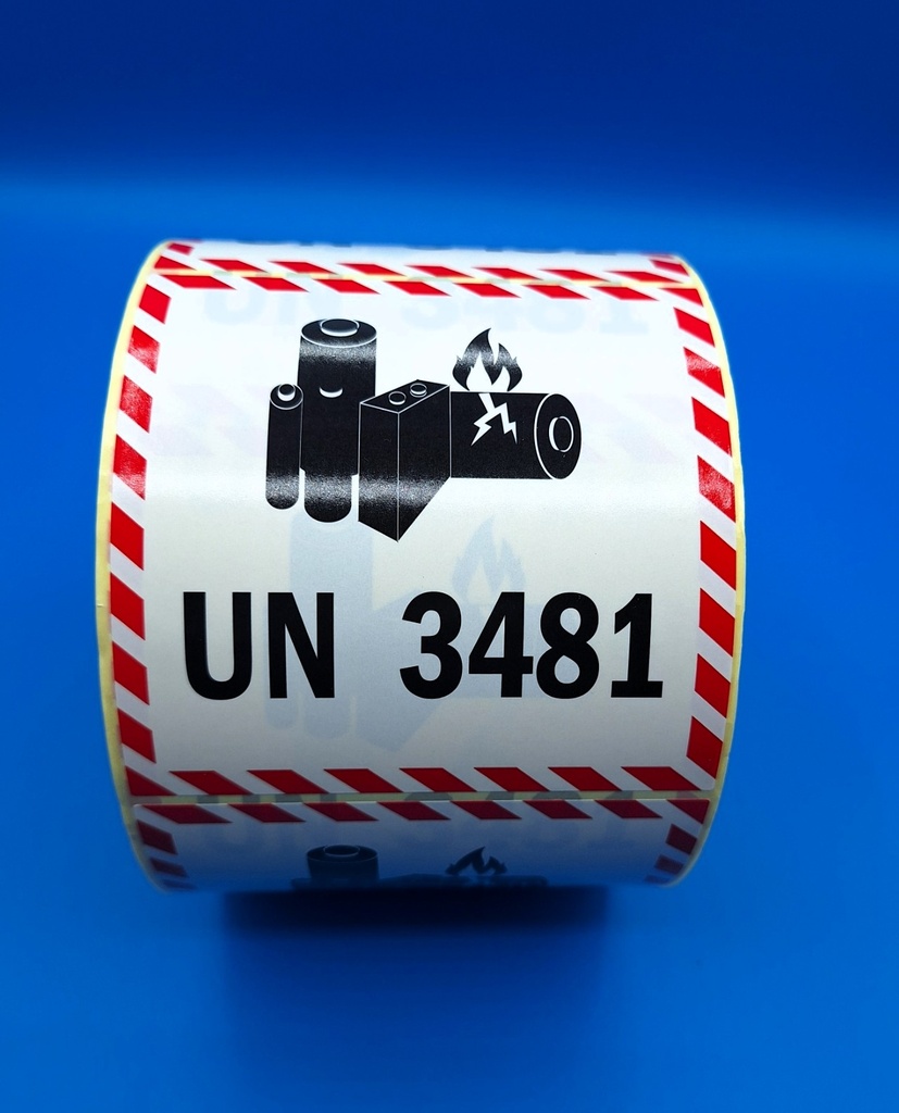 BATERIA DE LITIO UN 3481 - 100X100 mm - BOBINA