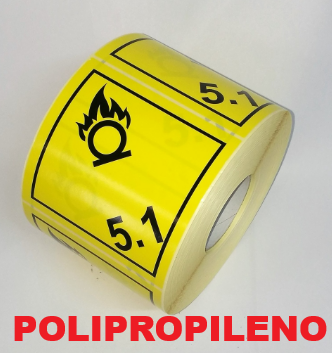 CLASE 5.1 COMBURENTES 100X100 MM - POLIPROPILENO PLÁSTICO
