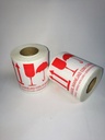 ETIQUETA FRAGIL MANEJAR CUIDADO ( COPA/FLECHA/PARAGUAS) 4 IDIOMAS - ROLLO 250 UDS