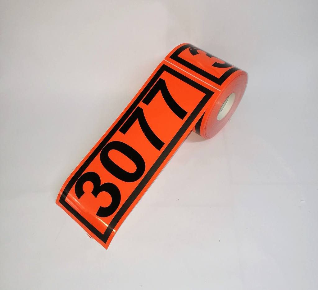 PANEL NARANJA 300X120 MM UN+NUM PERSONALIZADO- Bobina 50 UDS