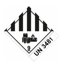 ETIQUETA CLASE 9A BATERIAS - UN 3480 LATERAL 100X125 MM BOBINA