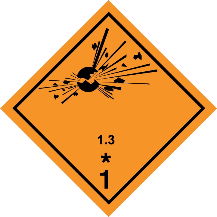 CLASE 1 MATERIAS Y OBJETOS EXPLOSIVOS 100x100mm (copia)