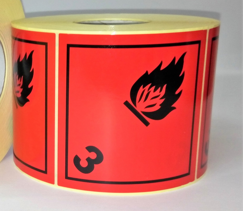 CLASE 3 LIQUIDOS INFLAMABLES 100X100 MM  