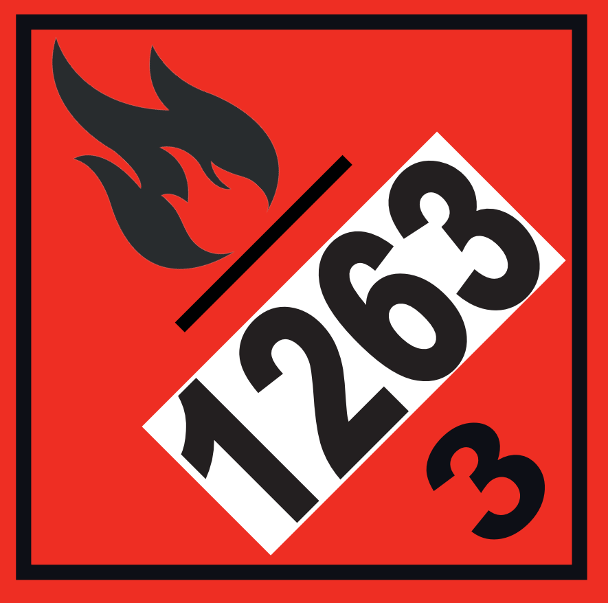 CLASE 3 LIQUIDOS INFLAMABLES 250x250 MM  - PERSONALIZADA / NUMERACION INTERIOR RECUADRO BLANCO - Bobina 