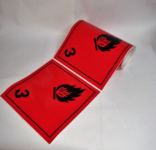 [PL001] CLASE 3 LÍQUIDOS INFLAMABLES 250x250mm R50