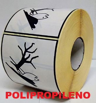[ET009PP] CLASE CONTAMINANTE MEDIOAMBIENTE 100X100 MM - POLIPROPILENO PLÁSTICO