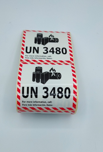 [BT001] BATERIA DE LITIO UN 3480 - 100X100 mm - BOBINA