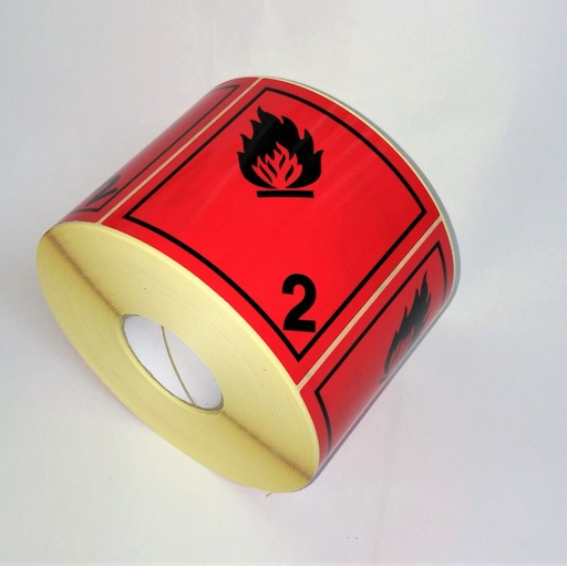 [ET004] CLASS 2.1 FLAMMABLE GAS ADHESIVE LABEL 100x100 mm