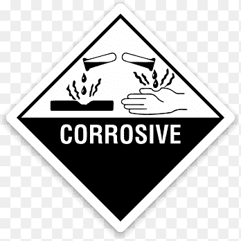 CLASE 8 MATERIAS CORROSIVAS 100X100 mm + TEXTO CORROSIVE