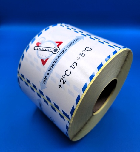 [TM004] ETIQUETA TIME & TEMPERATURE SENSITIVE BOBINA - Rango : + 2 ºC + 8 ºC