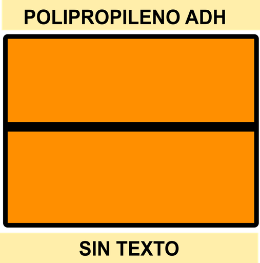 [PN001] PANEL NARANJA 400X300 Polipropileno Adhesivo -   SIN TEXTO - LINEA HORIZONTAL  - BOBINA 50 Unidades 