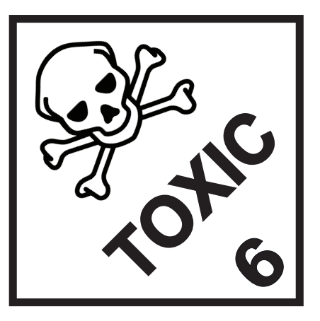 [CL6_TEXTO_250X250] CLASE 6.1 MATERIAS TÓXICAS ( TEXTO TOXIC) 250x250mm Bobina