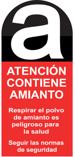[ES_AMIANTO] ETIQUETA ADHESIVA ATENCIÓN AMIANTO 100X200 MM -  Bobina